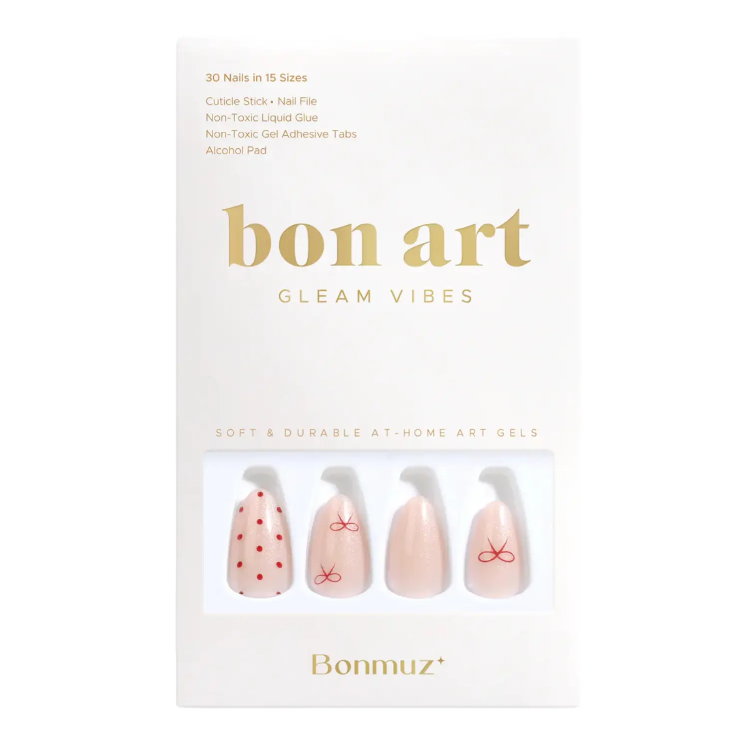 Press-On Nails Berry Bows