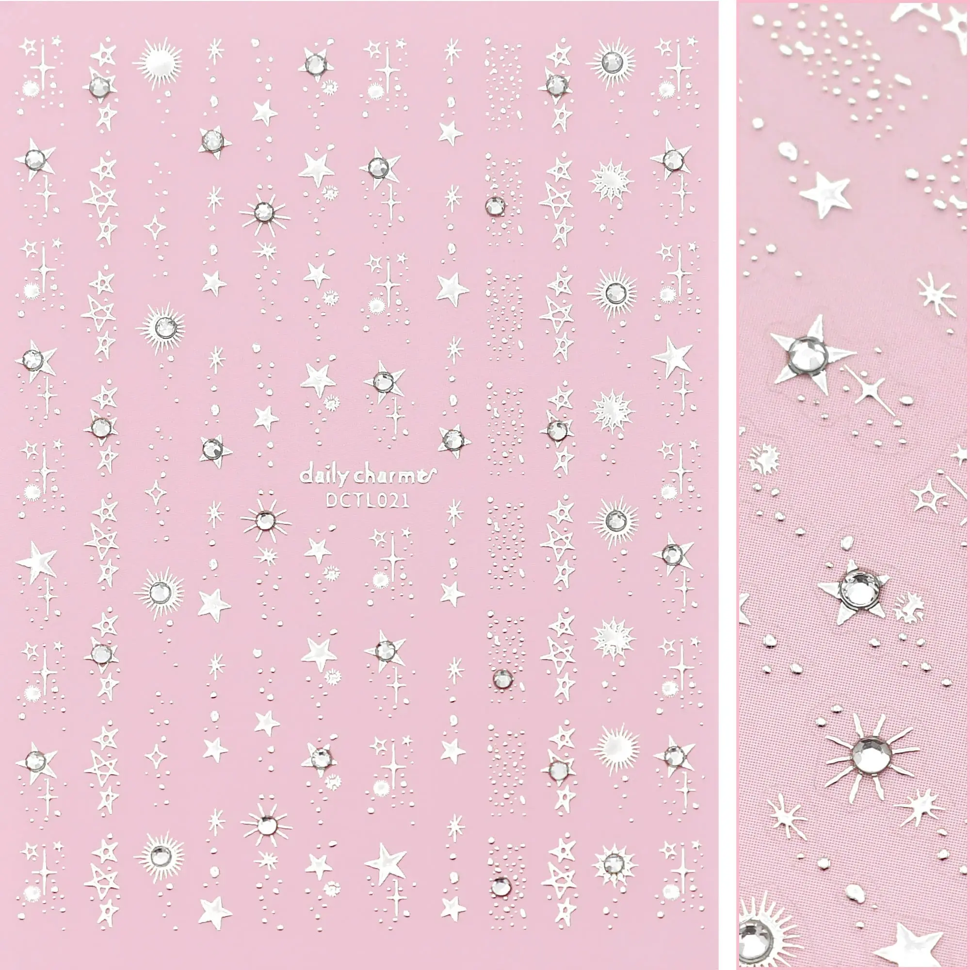 Bejeweled Nail Art Sticker Starstruck Silver