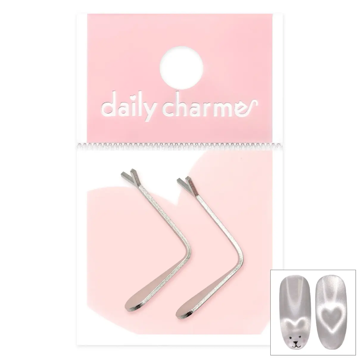 Cat Eye Beating Heart Metal Clip Set