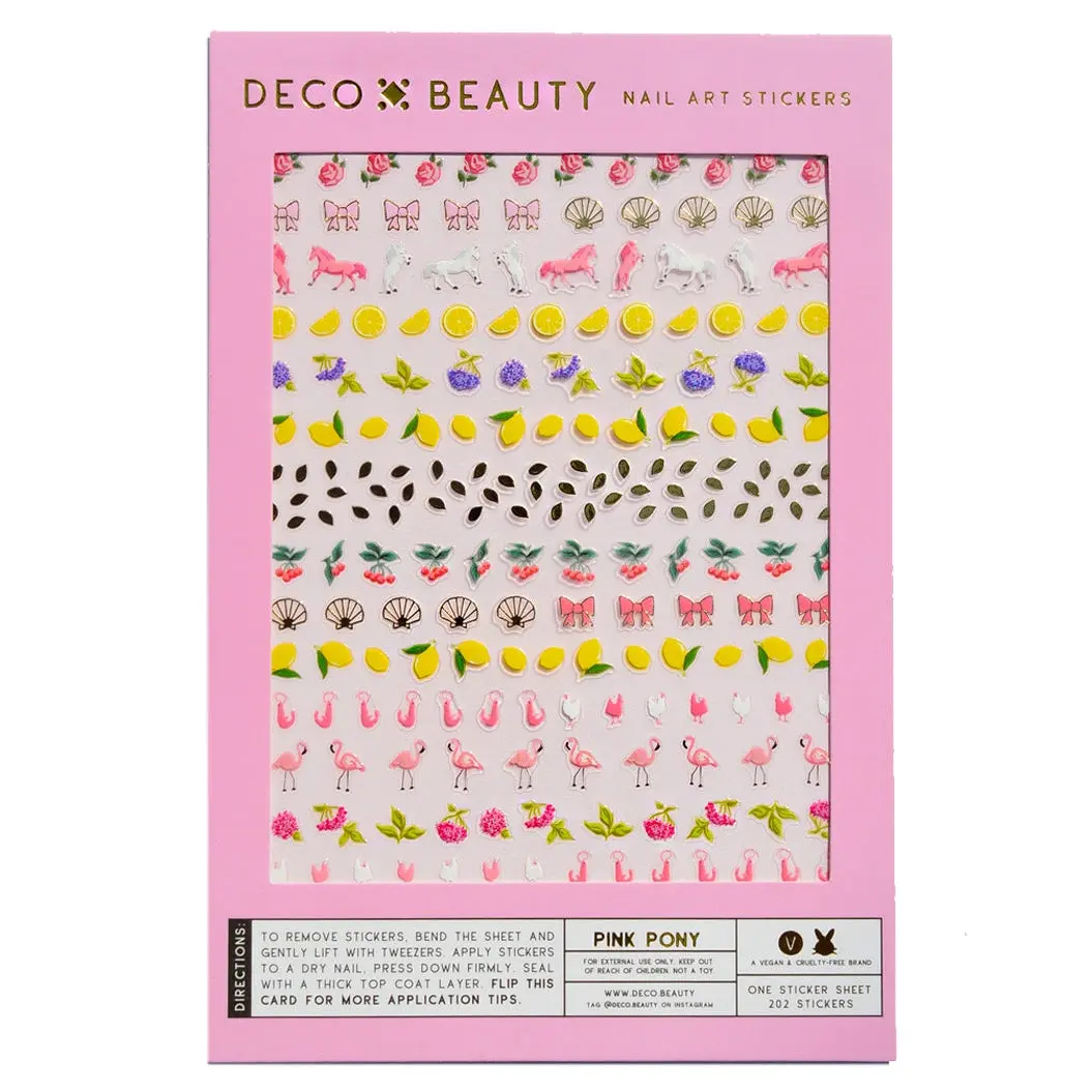 Nail Art Stickers Pink Pony