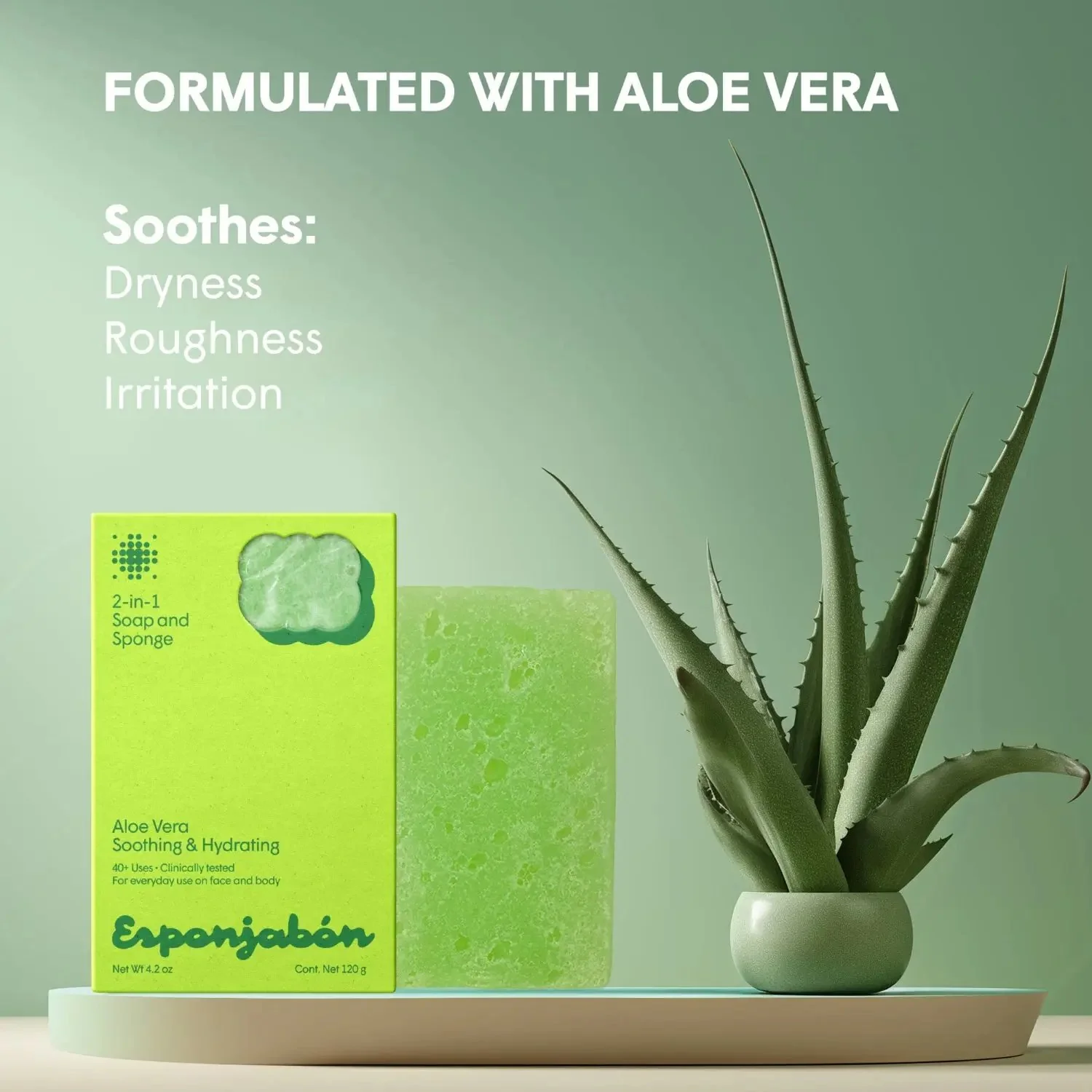Aloe Vera 2-in-1 Soap And Sponge - Image 8