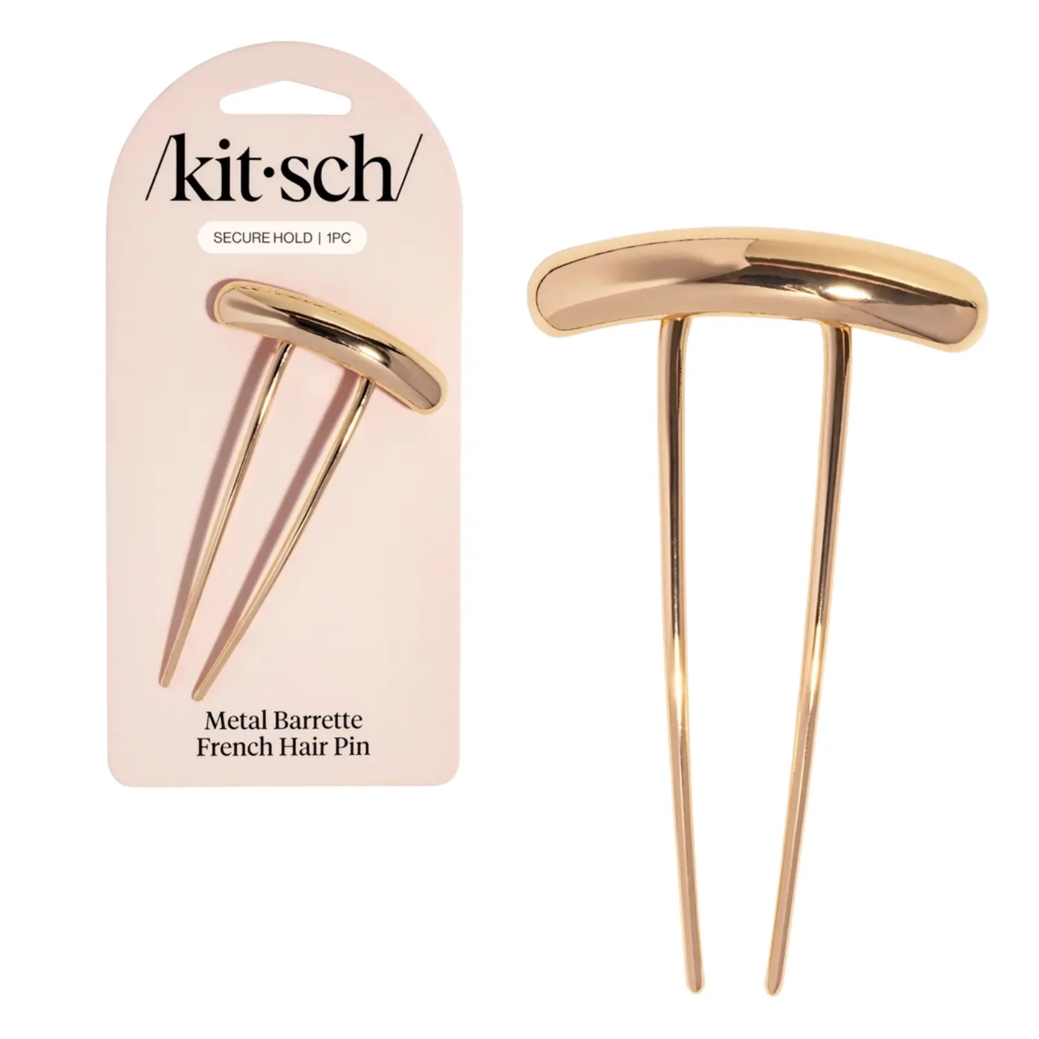 Metal Barette French Hair Pin Gold