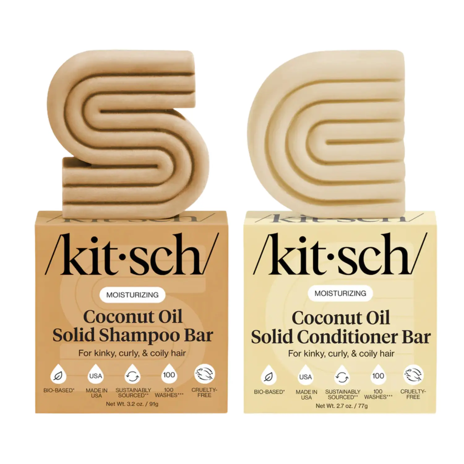 Moisturizing Coconut Oil Shampoo & Conditioner Bar Set