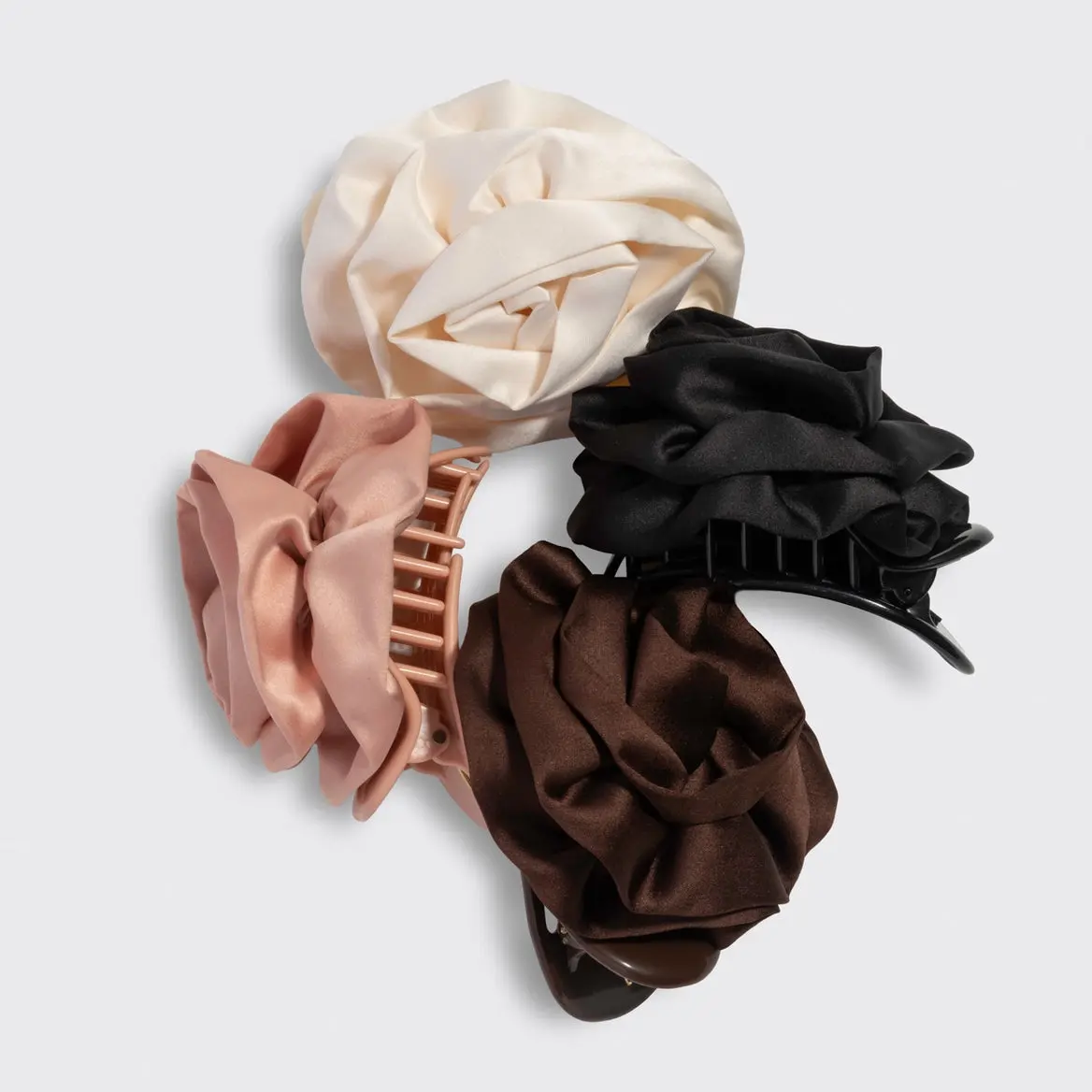 Satin Rosette Flat Cloud Clip Cream - Image 7