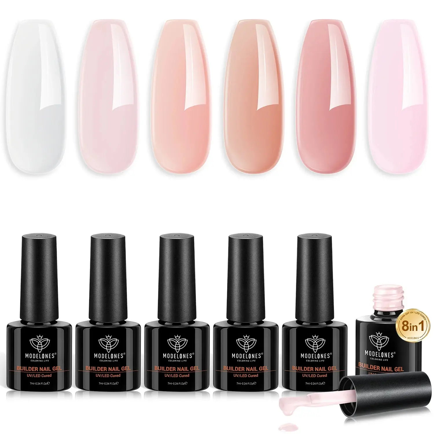 Builder Nail Gel Set Nude Pink