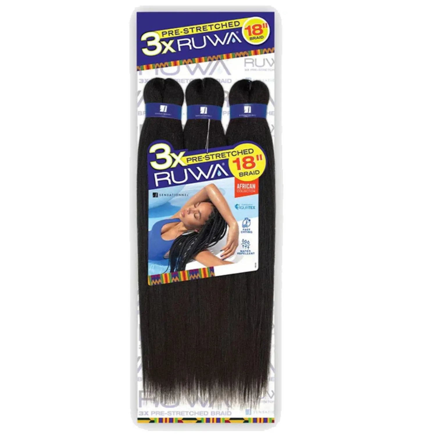 Sensationnel Pre-Stretched 18" Braiding Hair 1B/30