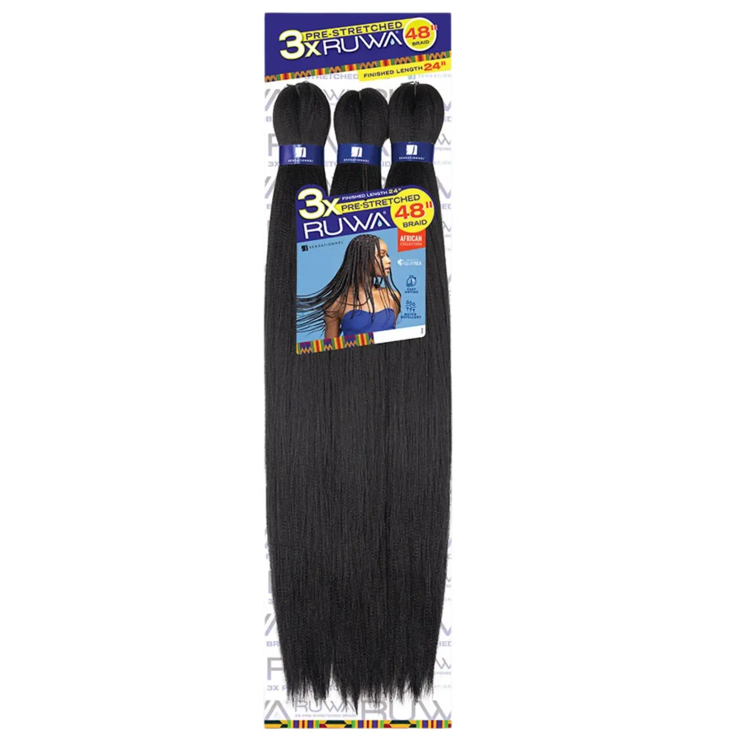 Sensationnel Pre-Stretched 24" Braiding Hair 1B/30
