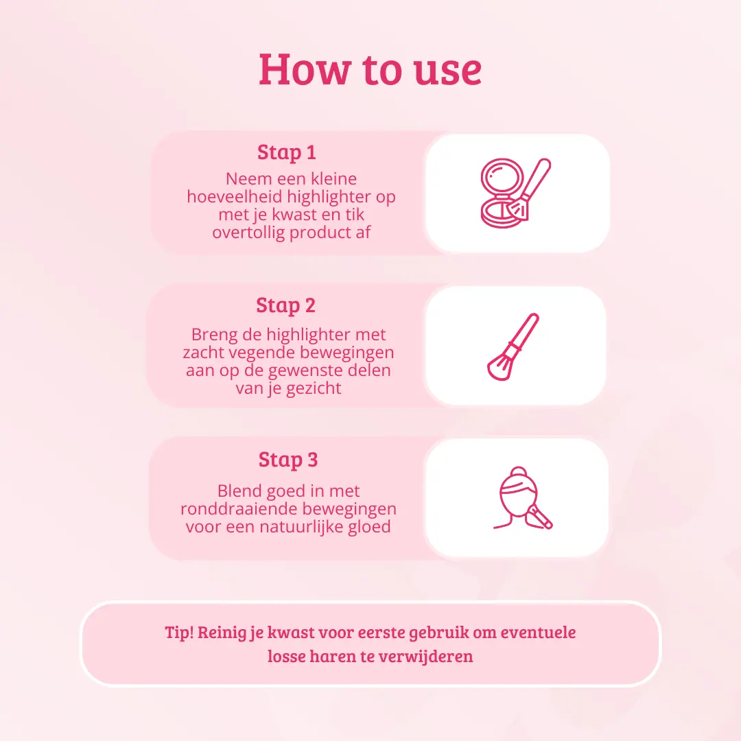Soft Pink & Gold Highlighter Brush - Image 5