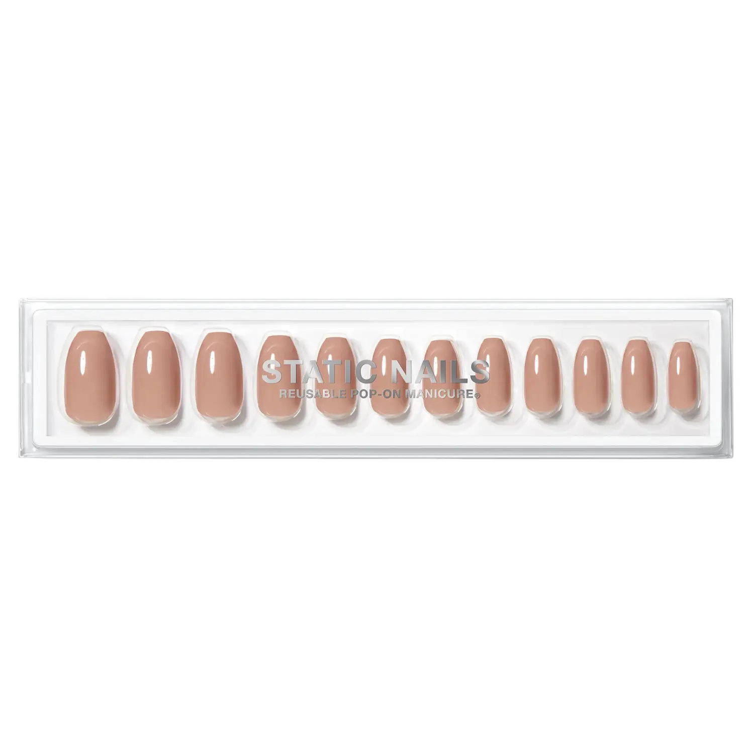 Reusable Pop-On Manicure Toasted Sugar Coffin